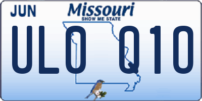 MO license plate UL0Q1O