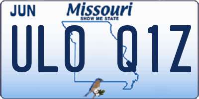 MO license plate UL0Q1Z