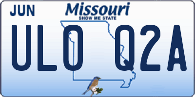 MO license plate UL0Q2A