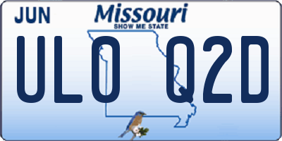 MO license plate UL0Q2D