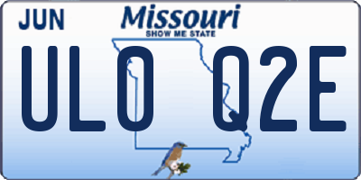 MO license plate UL0Q2E