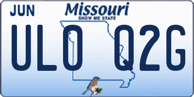 MO license plate UL0Q2G