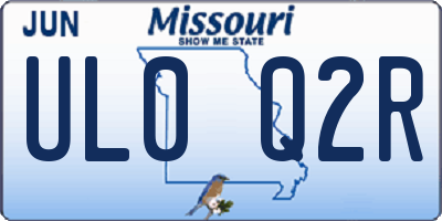 MO license plate UL0Q2R