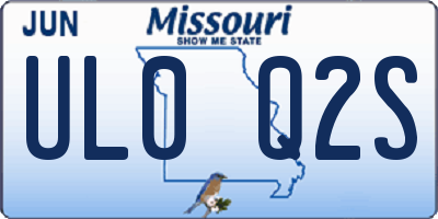 MO license plate UL0Q2S