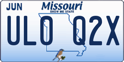 MO license plate UL0Q2X