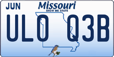 MO license plate UL0Q3B