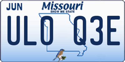 MO license plate UL0Q3E
