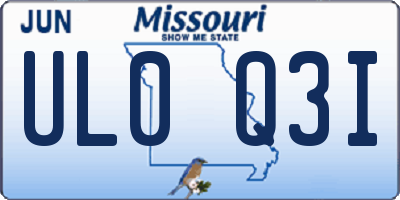 MO license plate UL0Q3I