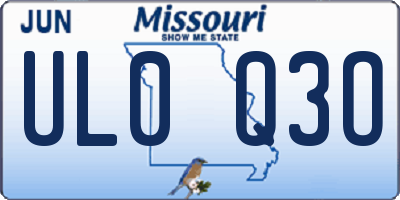 MO license plate UL0Q3O