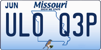 MO license plate UL0Q3P