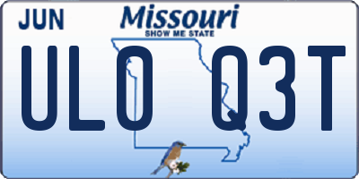 MO license plate UL0Q3T