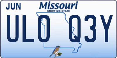 MO license plate UL0Q3Y