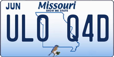 MO license plate UL0Q4D