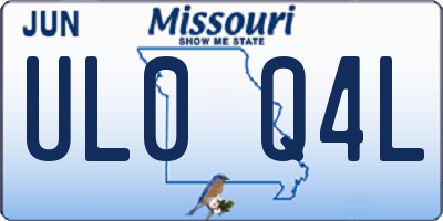 MO license plate UL0Q4L