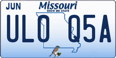 MO license plate UL0Q5A