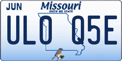 MO license plate UL0Q5E