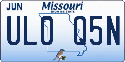MO license plate UL0Q5N