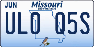 MO license plate UL0Q5S