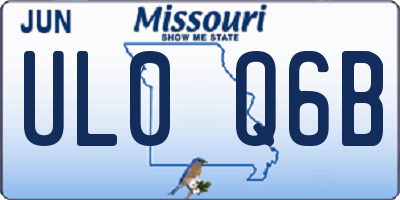 MO license plate UL0Q6B