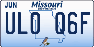 MO license plate UL0Q6F