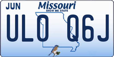 MO license plate UL0Q6J
