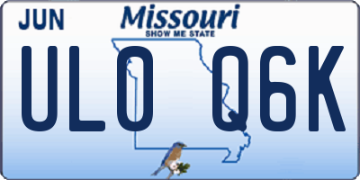 MO license plate UL0Q6K