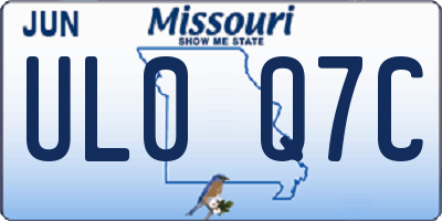 MO license plate UL0Q7C