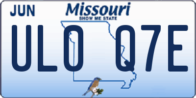 MO license plate UL0Q7E