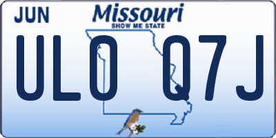 MO license plate UL0Q7J