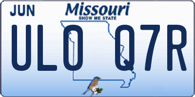 MO license plate UL0Q7R