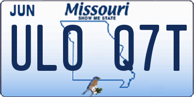 MO license plate UL0Q7T
