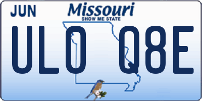 MO license plate UL0Q8E