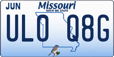 MO license plate UL0Q8G