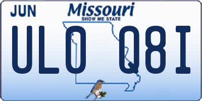 MO license plate UL0Q8I