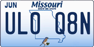 MO license plate UL0Q8N