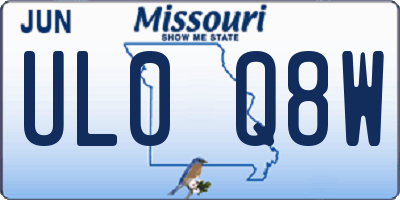 MO license plate UL0Q8W
