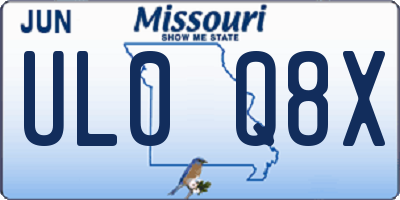MO license plate UL0Q8X