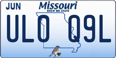 MO license plate UL0Q9L