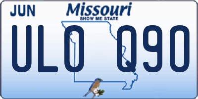 MO license plate UL0Q9O