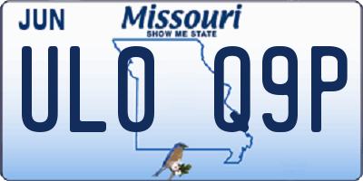 MO license plate UL0Q9P