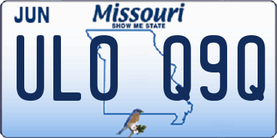 MO license plate UL0Q9Q