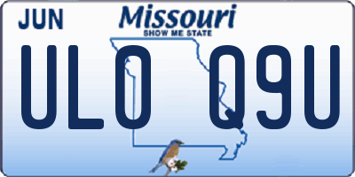 MO license plate UL0Q9U