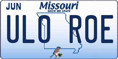 MO license plate UL0R0E