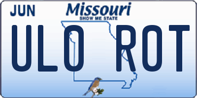 MO license plate UL0R0T