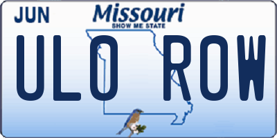 MO license plate UL0R0W