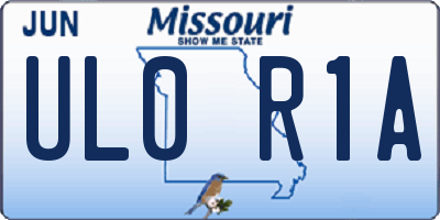 MO license plate UL0R1A