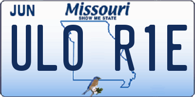 MO license plate UL0R1E