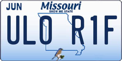 MO license plate UL0R1F