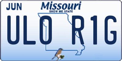 MO license plate UL0R1G
