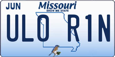 MO license plate UL0R1N
